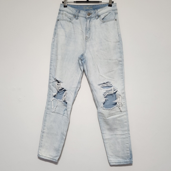 Rewash Distressed Trashed Jeans Real Curve High Rise Light Wash Blue 7/28 - Picture 1 of 14